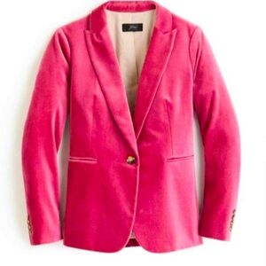 J Crew Pink Velvet Blazer